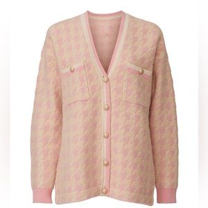 Sandro Pink and Cream Cardigan